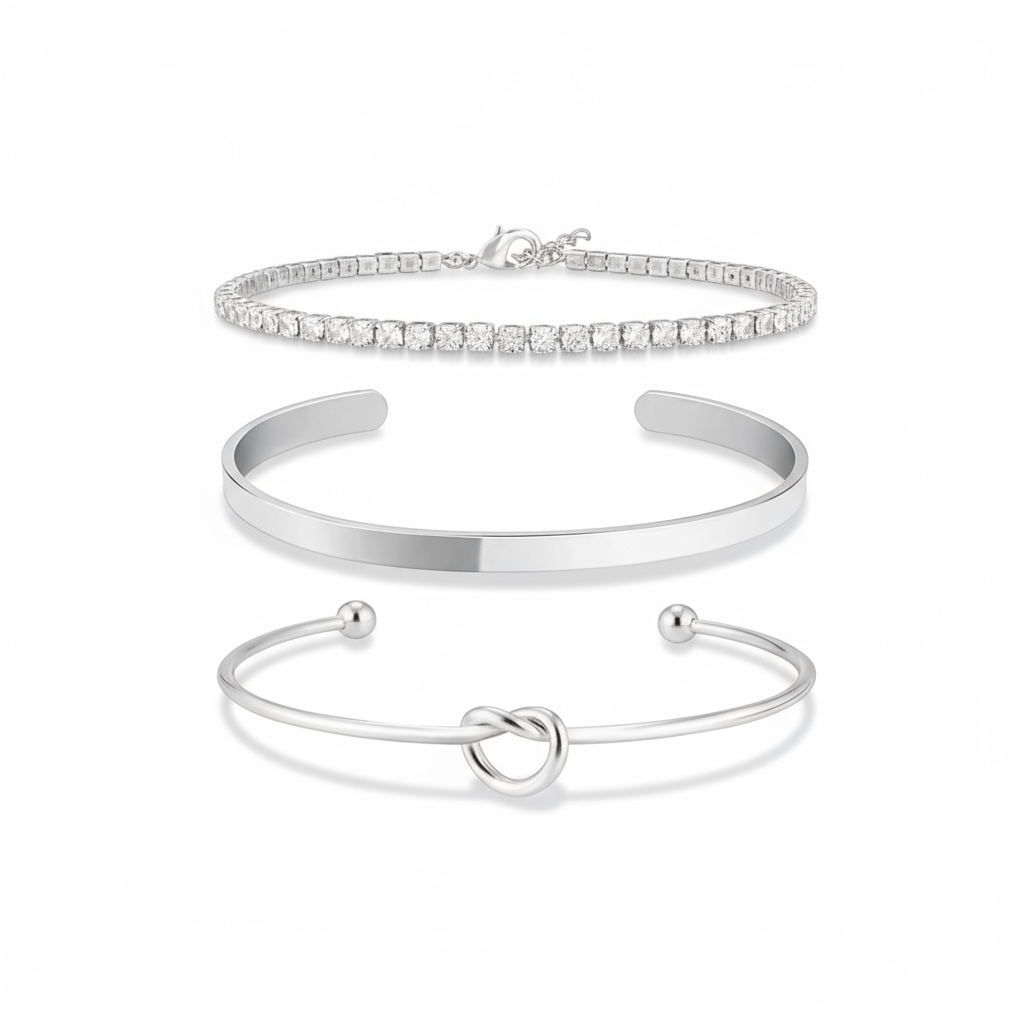 Silver P bracelets