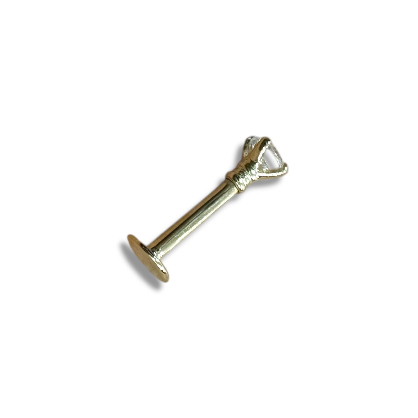 Piercing zirconia 3mm oro 14k
