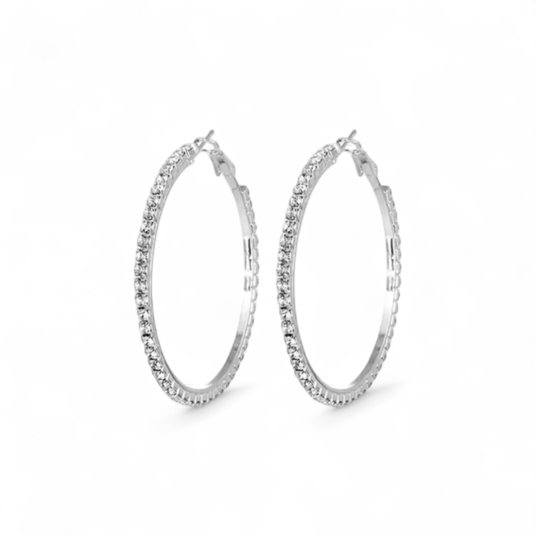 3cm silver hoops