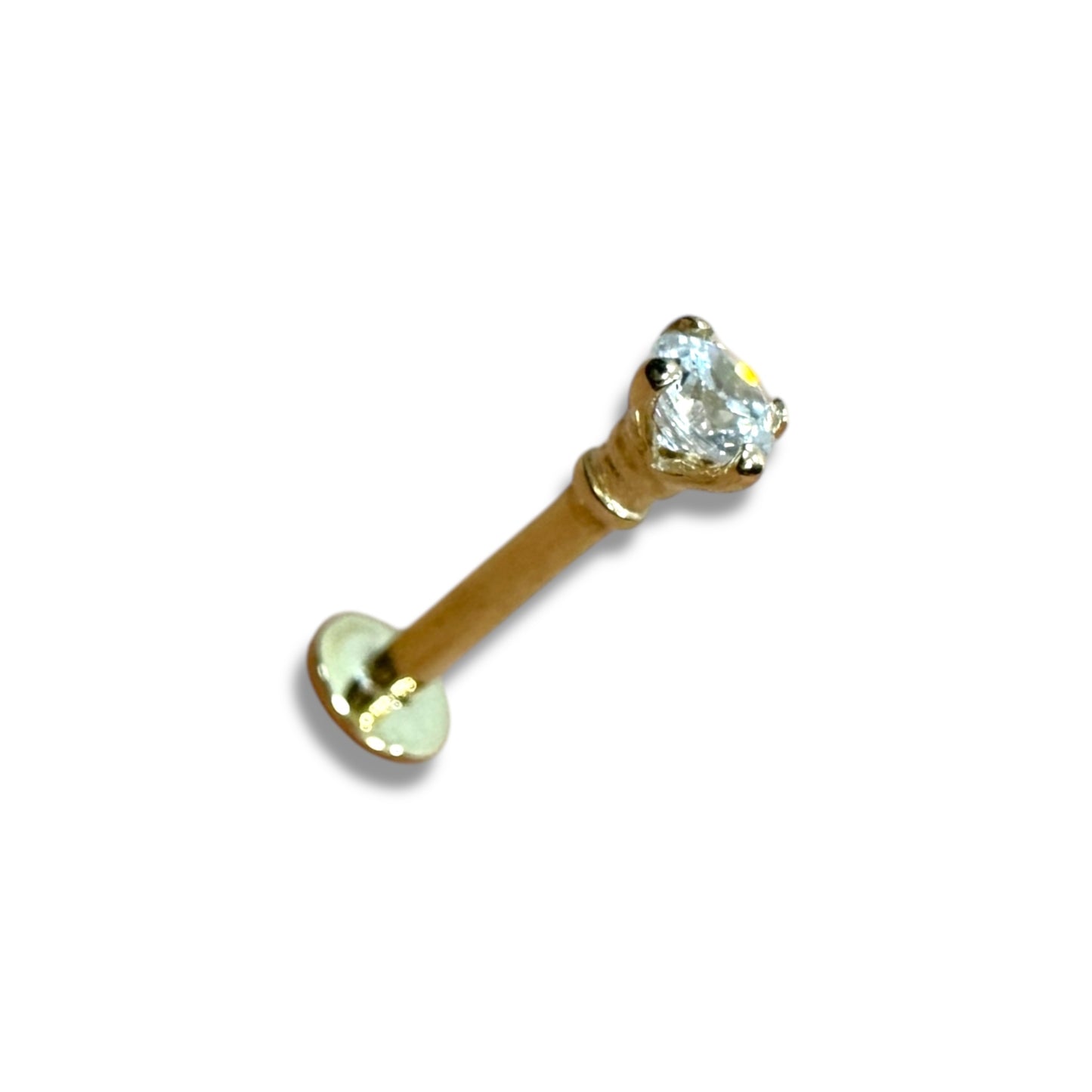 Piercing zirconia 3mm oro 14k