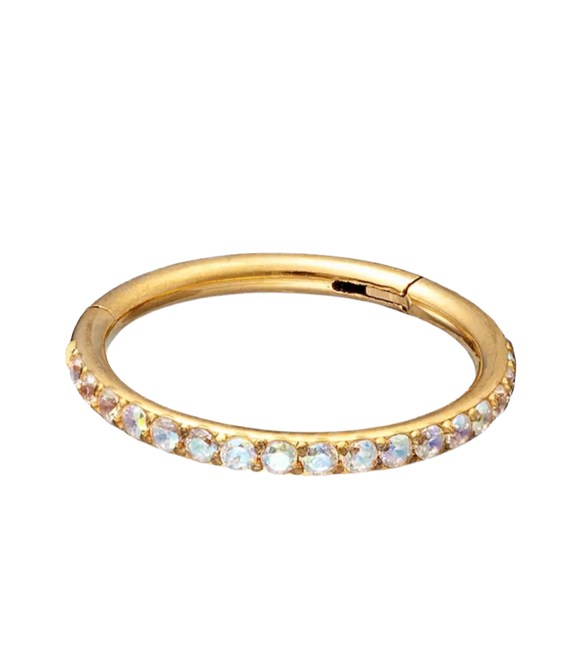Argollas basicas con zirconias titanio 6-8-10-12 MM