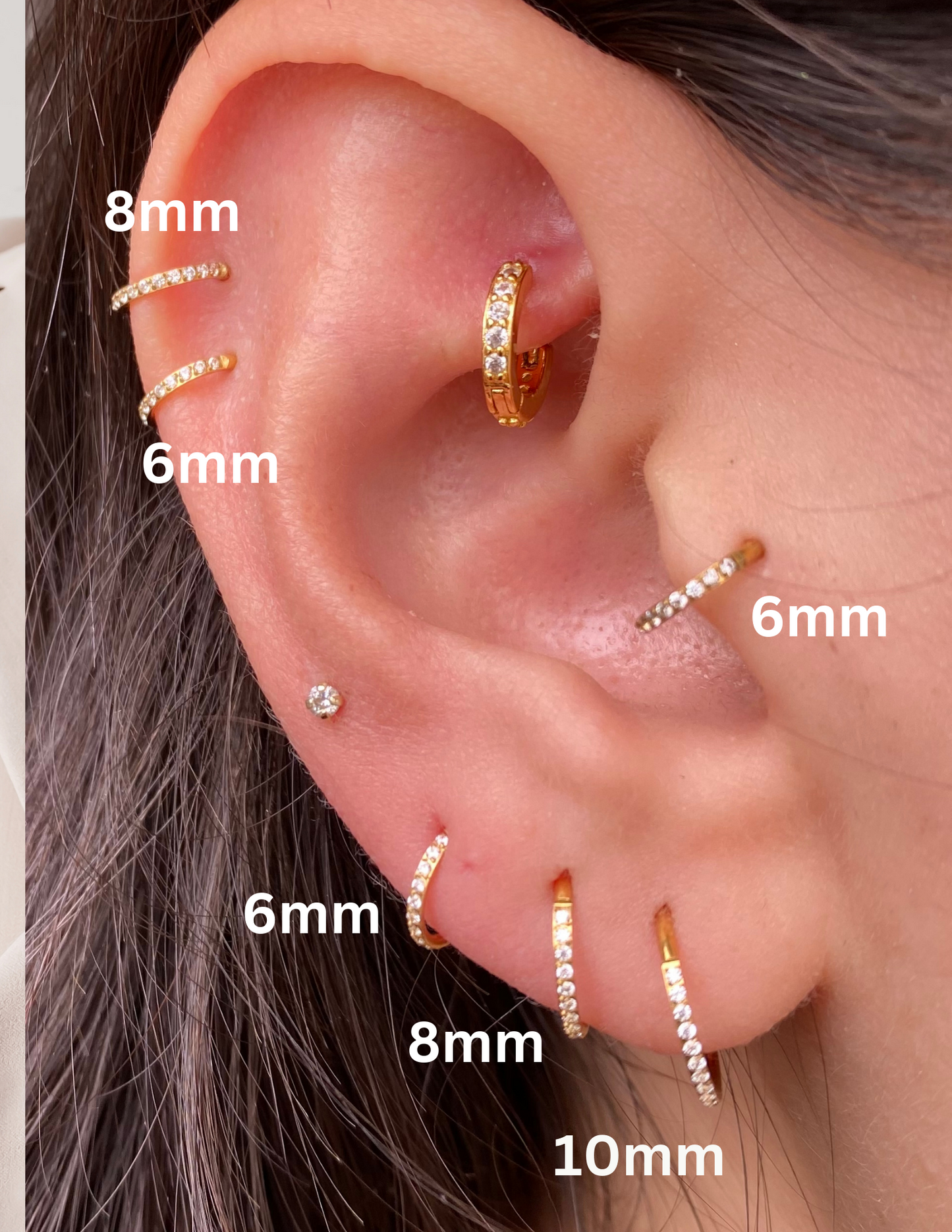 Arracadas doradas con circonias