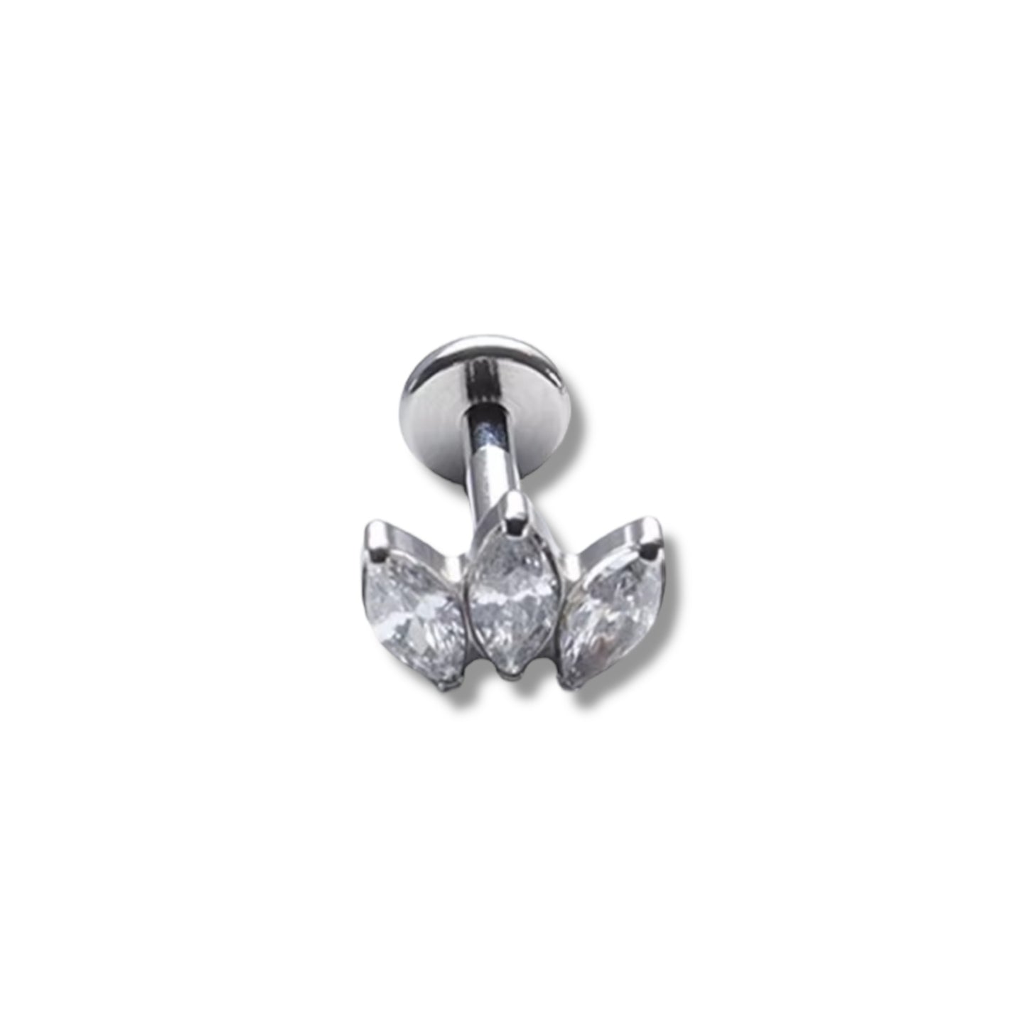 Piercing corona mediana plateada titanio