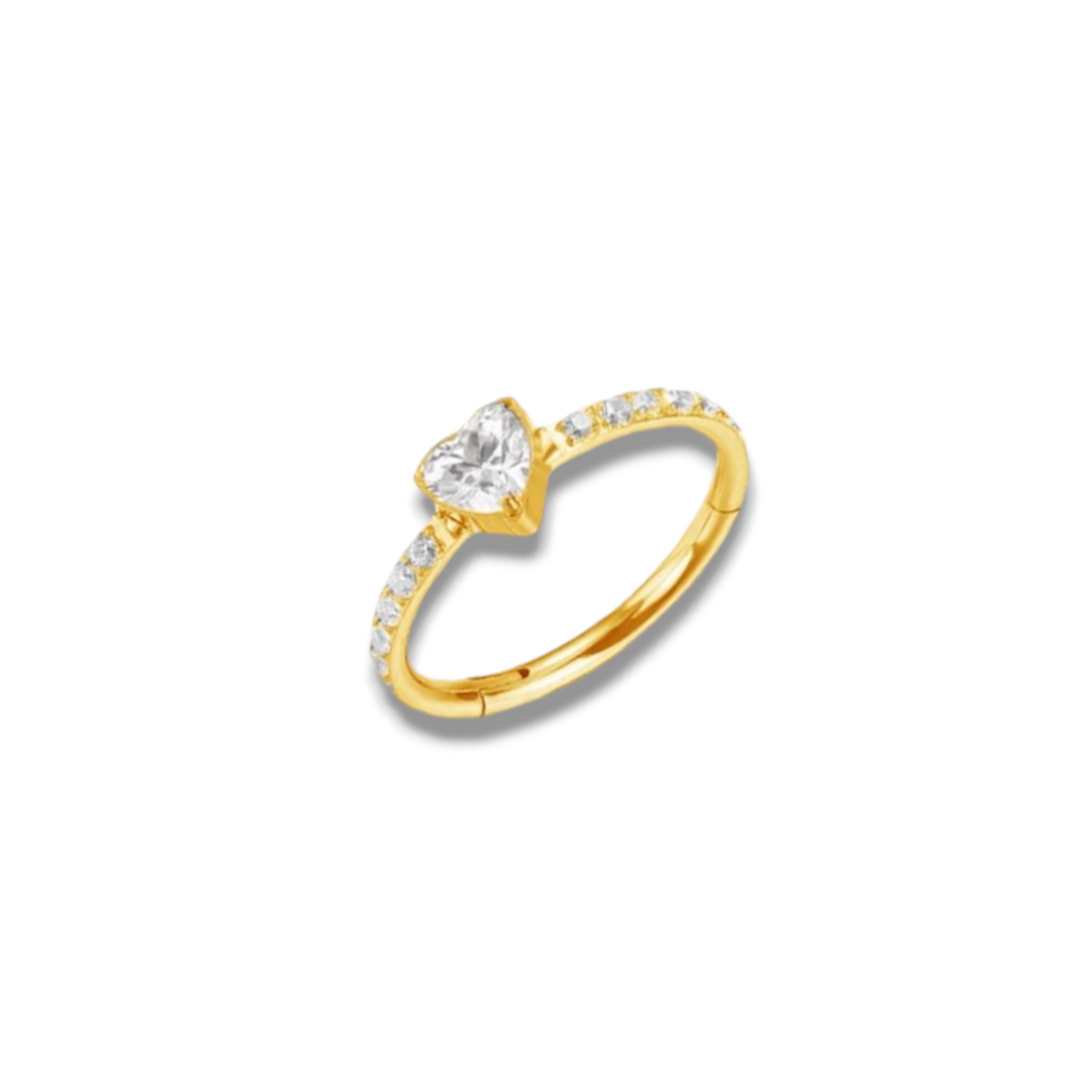 Arracada zirconias y corazon titanio