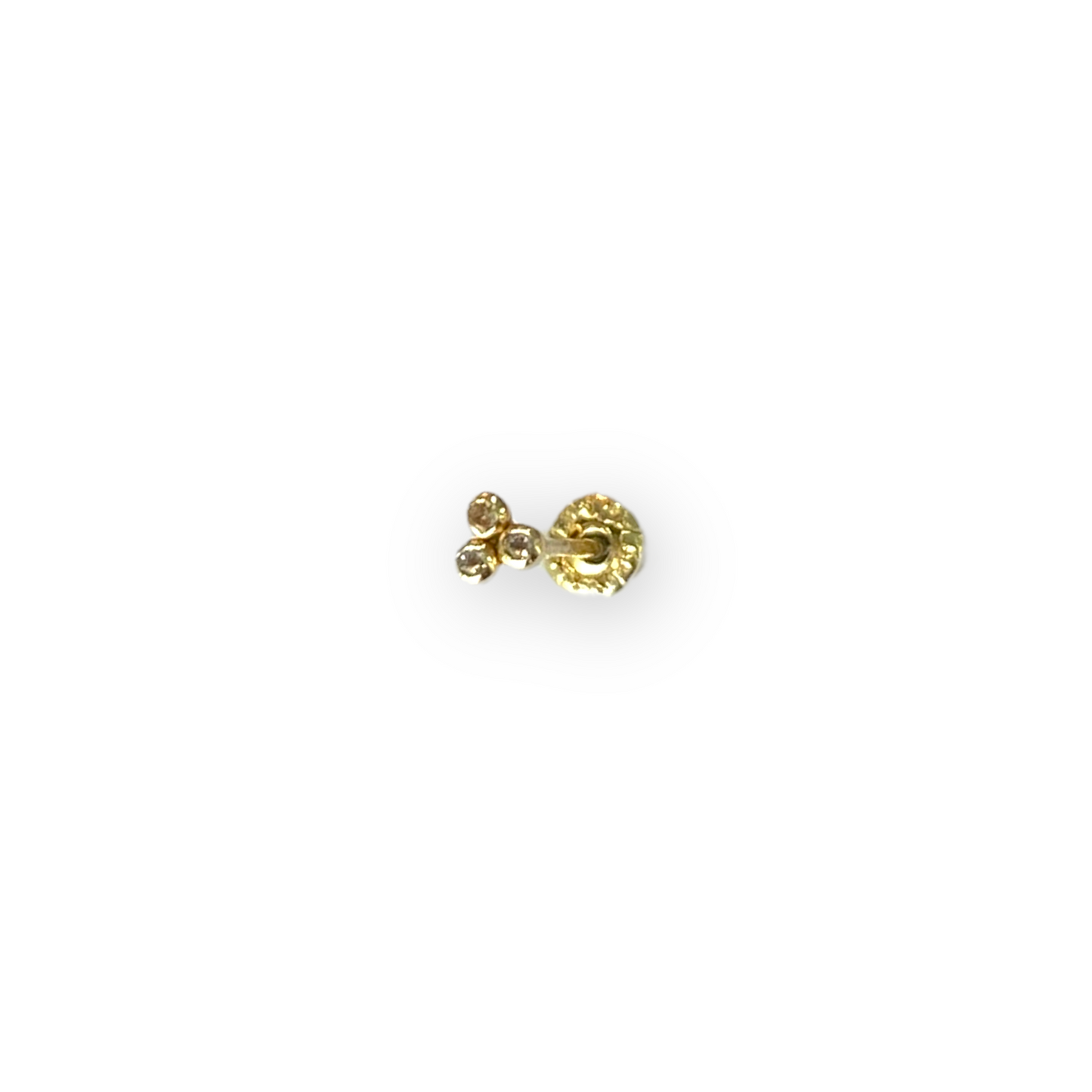 Piercing mini triangulo blanco de 3 circonias