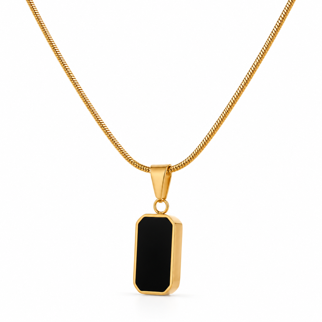 Black rectangle necklace
