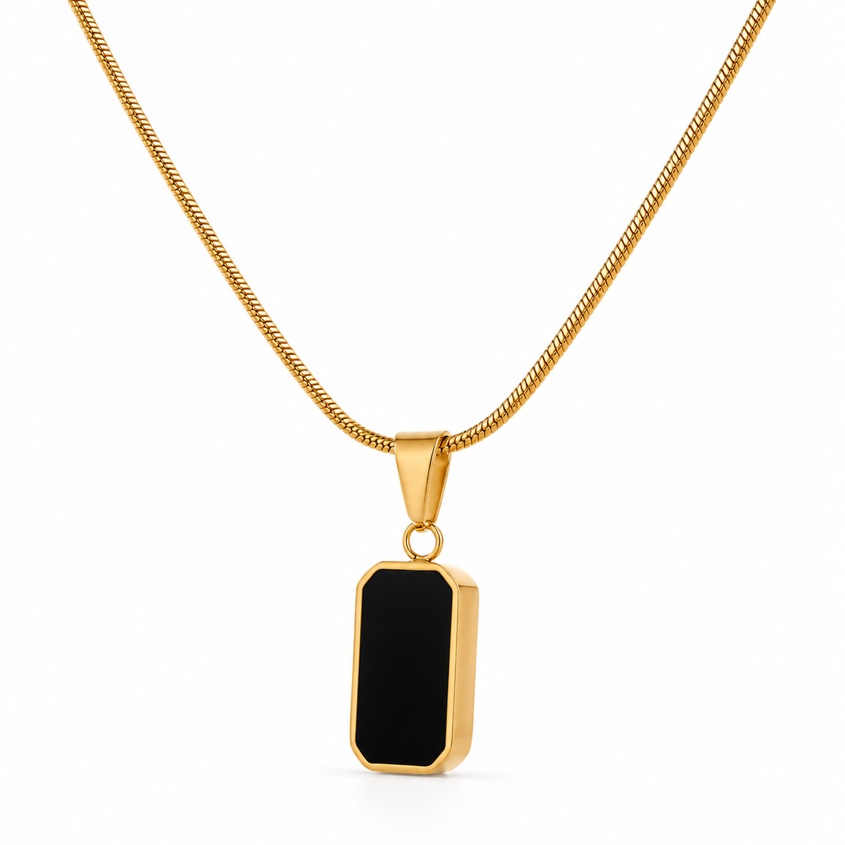 Black rectangle necklace