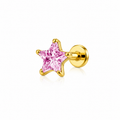 Piercing estrella rosa titanio