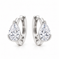 Silver white pear hoops