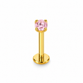Piercing circonia rosa titanio