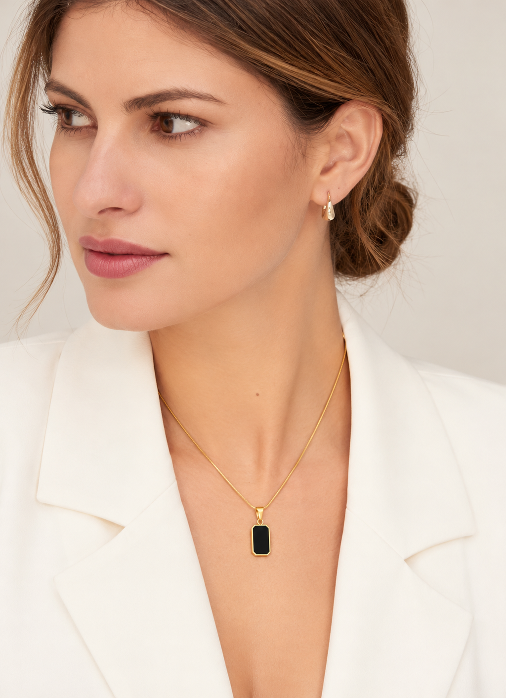 Black rectangle necklace