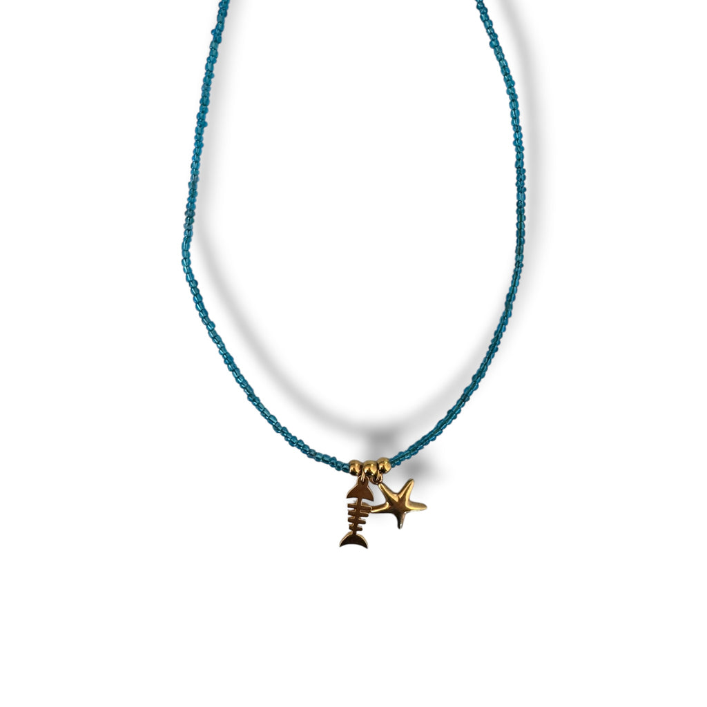 Fish and starfish necklace