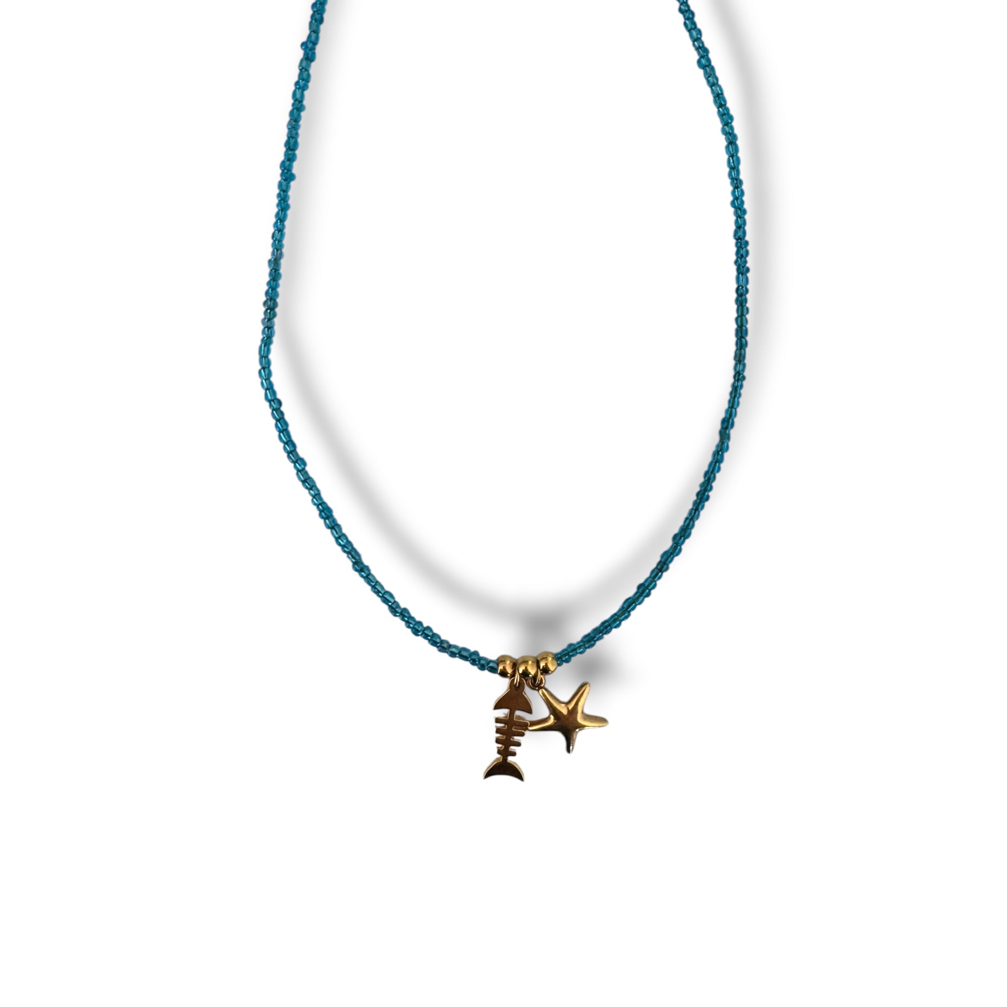 Fish and starfish necklace
