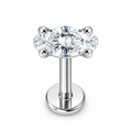 Piercing ovalo 4mm plateado titanio