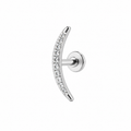 Piercing caminera larga plateada titanio