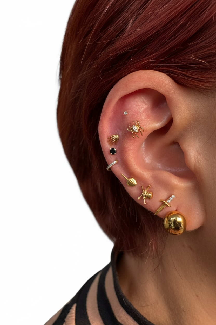 Piercing middle finger titanio
