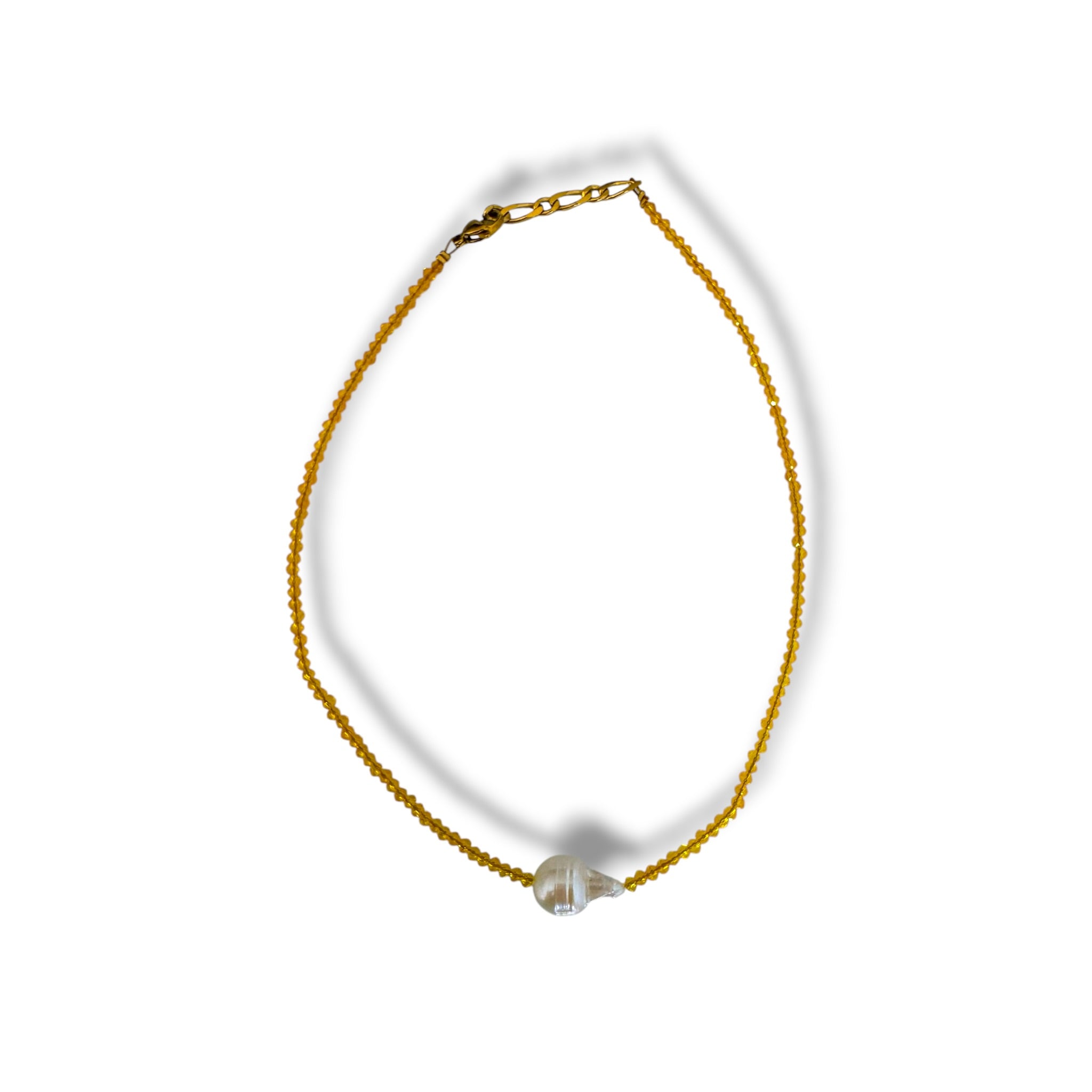 Collar amarillo y perla barroca