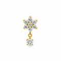 Piercing flor con zirconia colgante titanio
