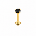 Piercing circonia negra 3mm titanio
