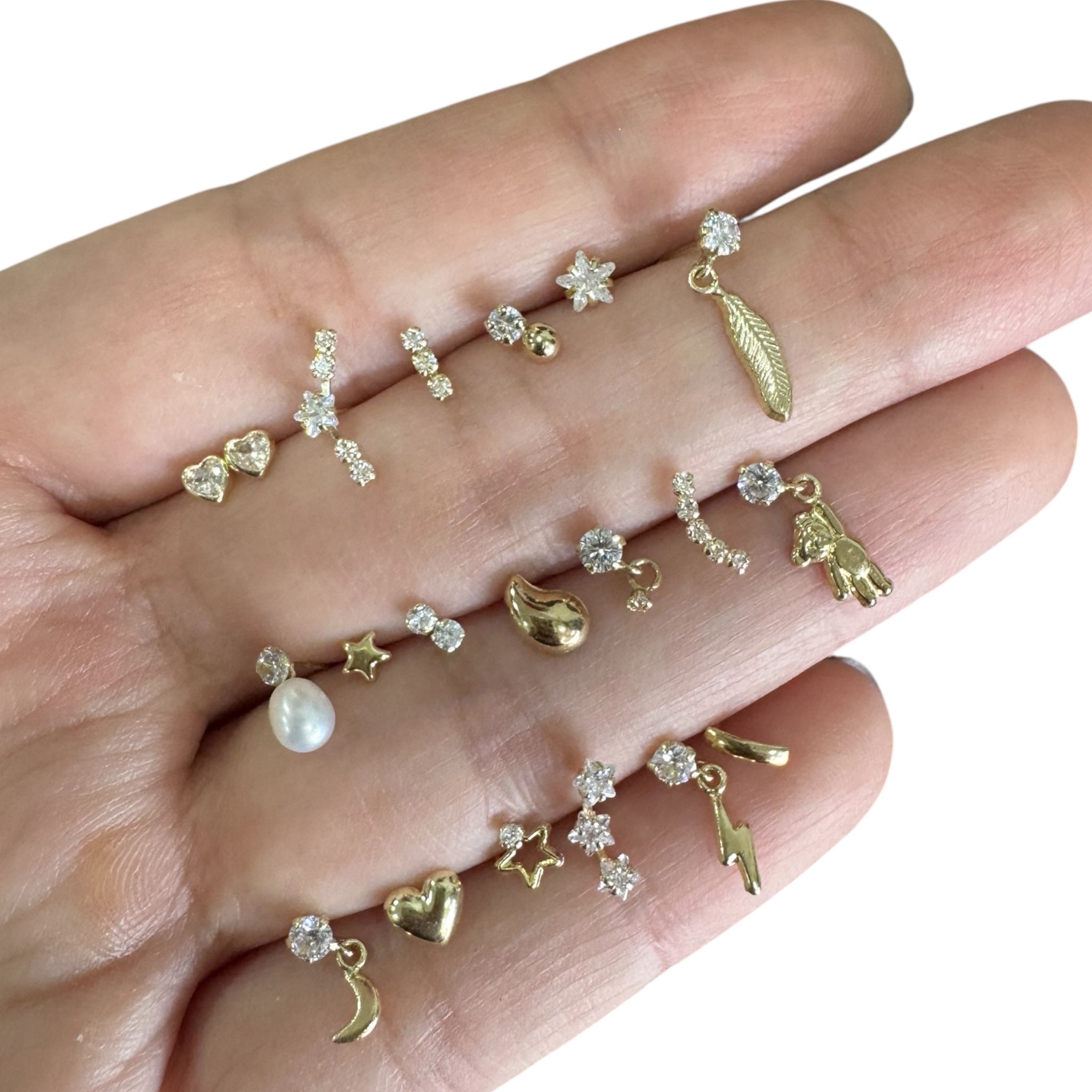 Piercing estrella zirconia oro 10k