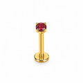 Piercing circonia roja titanio