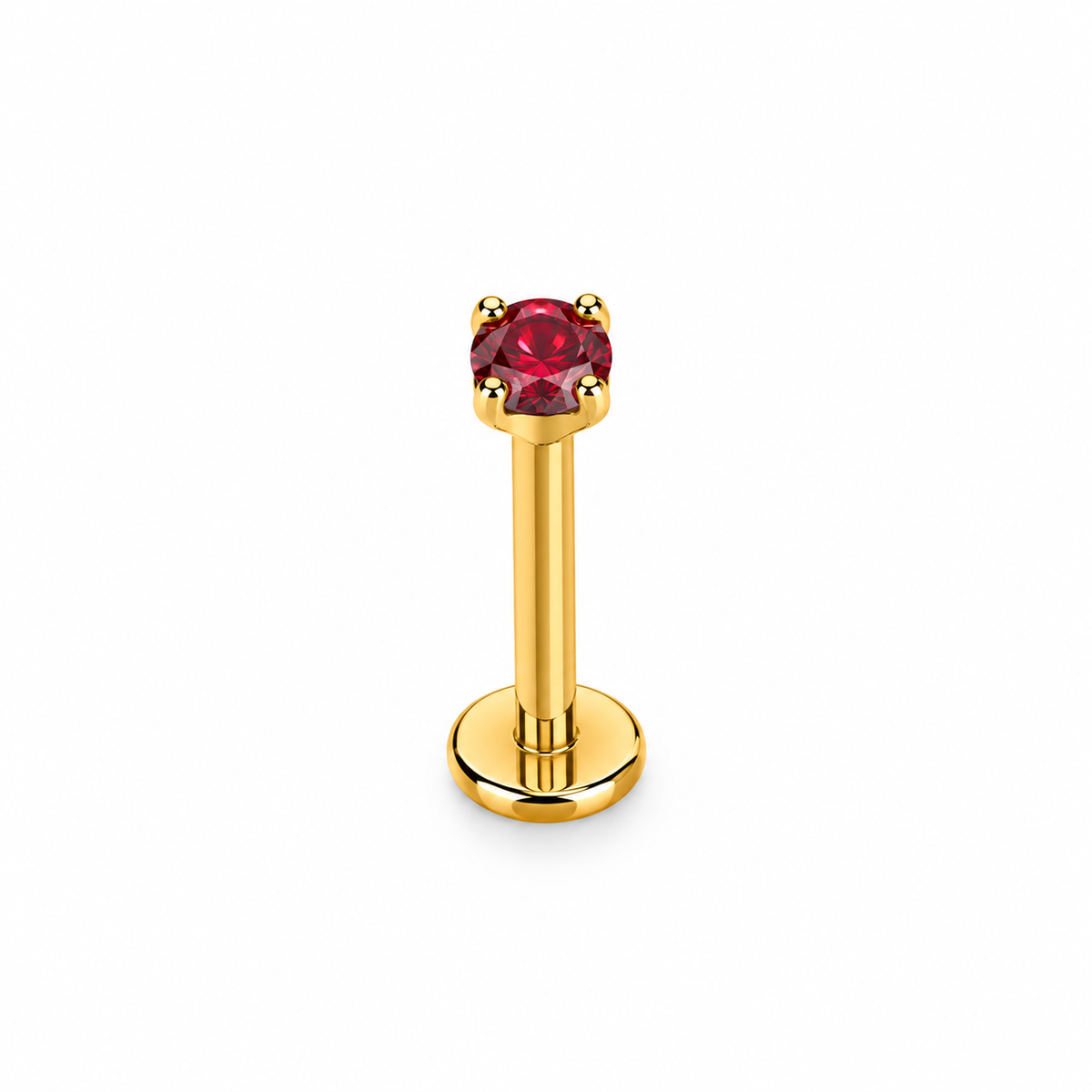 Piercing circonia roja titanio