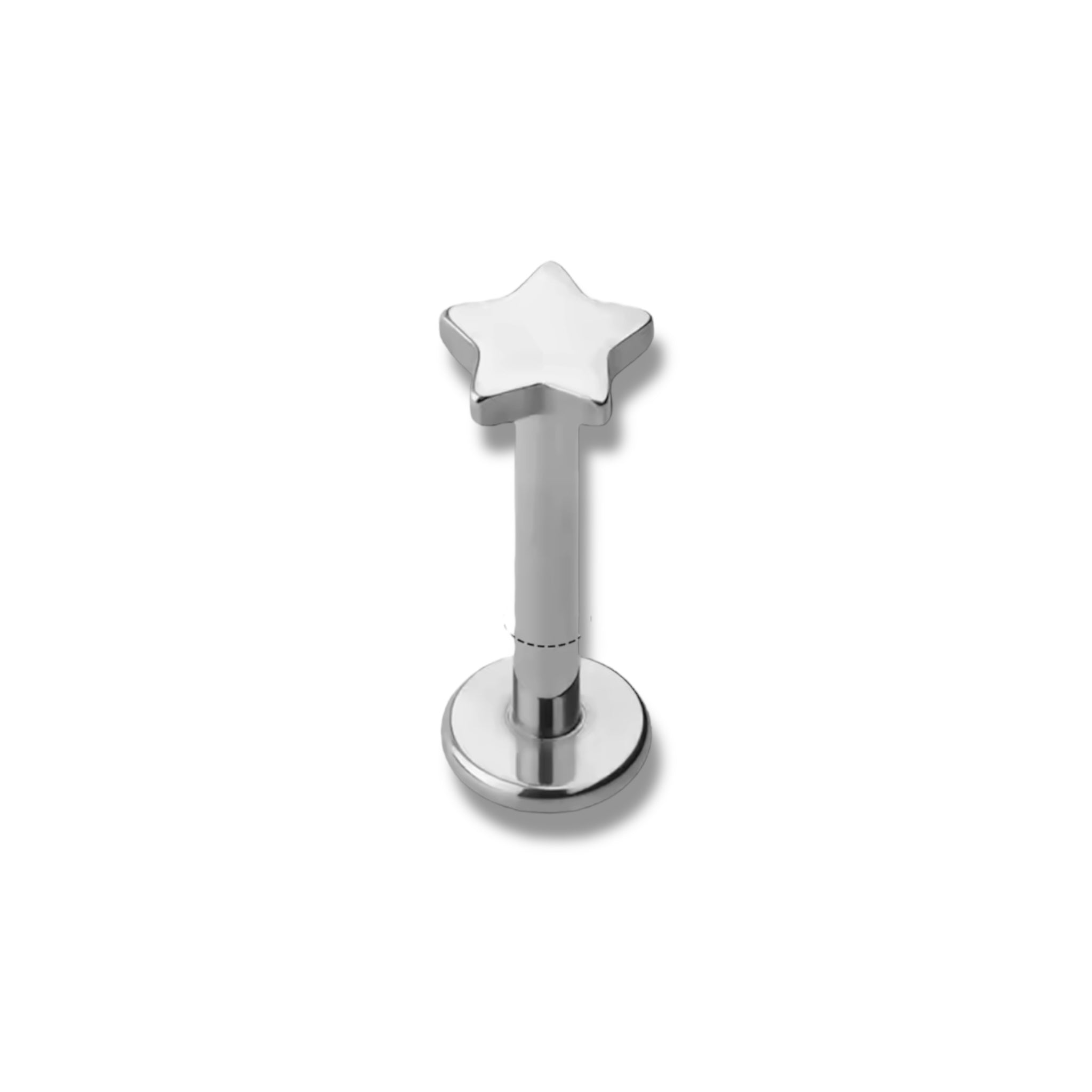 Piercing estrella plateada titanio