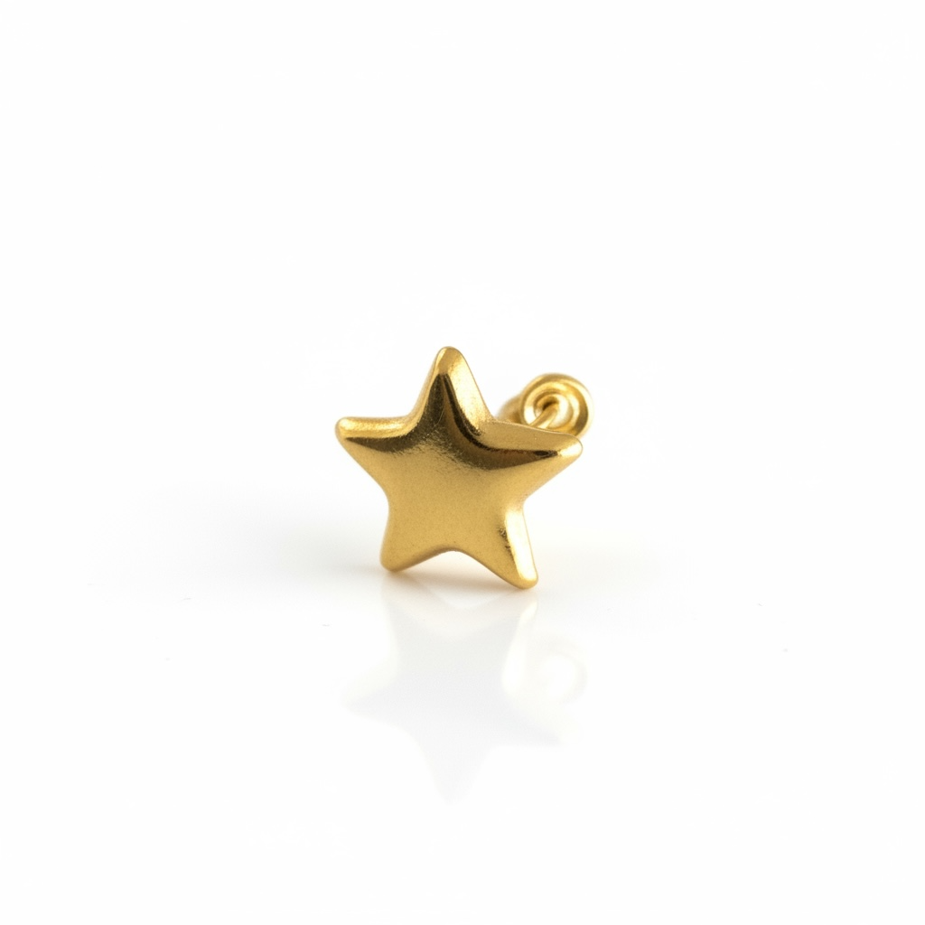 Piercing estrella grande lisa oro 10k