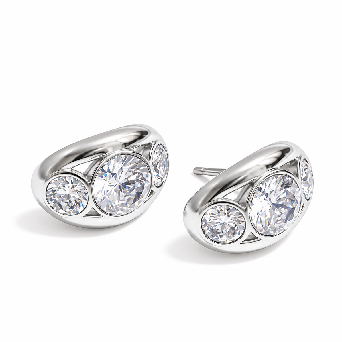 Silver Armerina studs