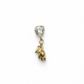 Piercing corazon blanco y osito colgante oro