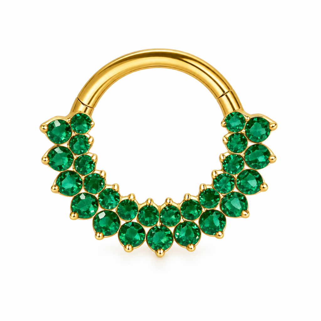 Piercing daith verde titanio