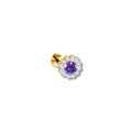 Piercing flor blanca y morada titanio