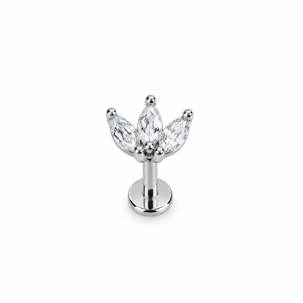 Piercing corona plateada titanio