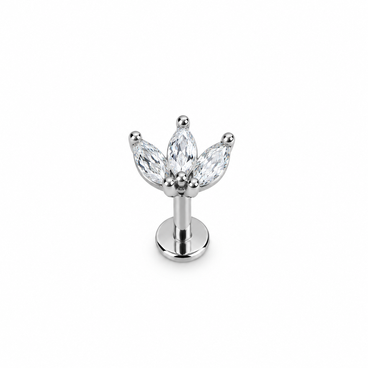 Piercing corona plateada titanio