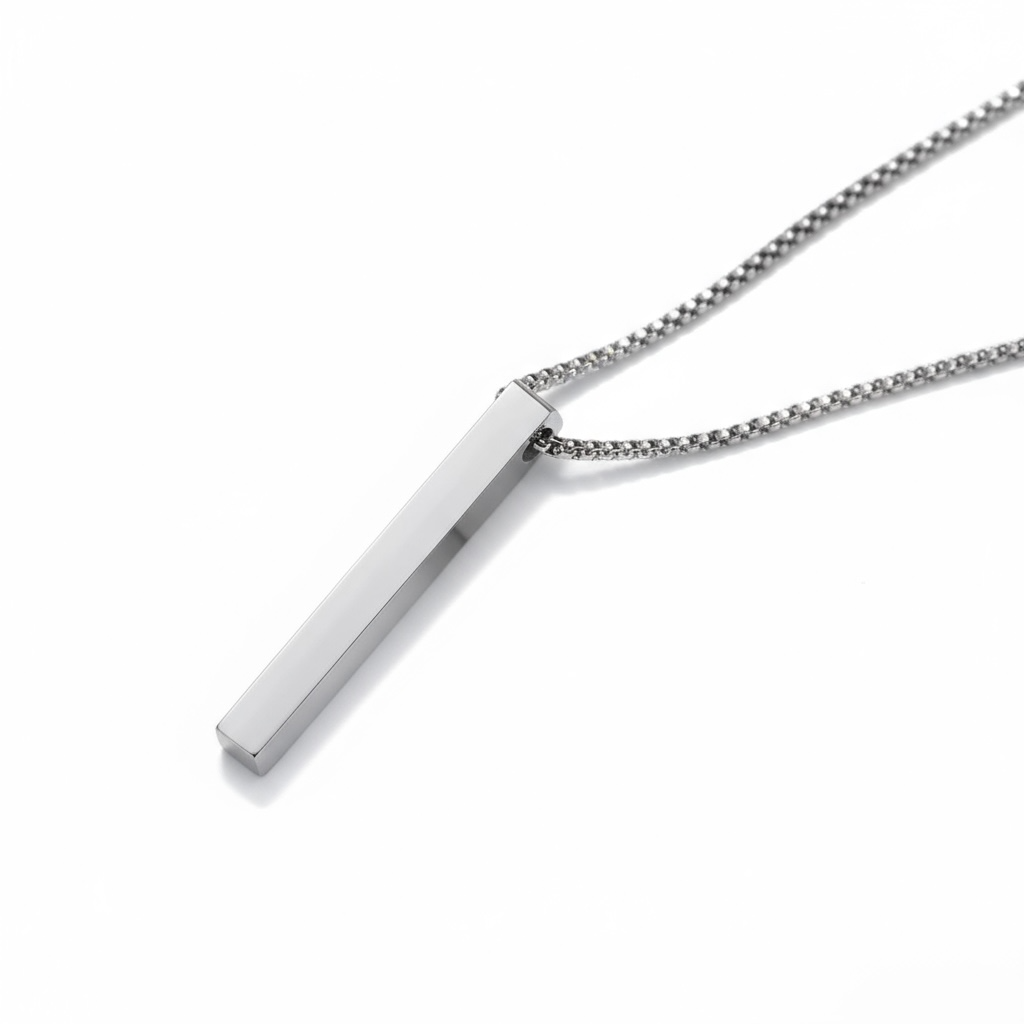 Collar barra plateada