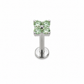Piercing mini flor de 4 verde plateada titanio