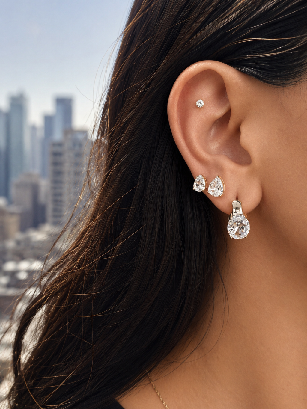 Silver drops studs ( 2 tamaños)