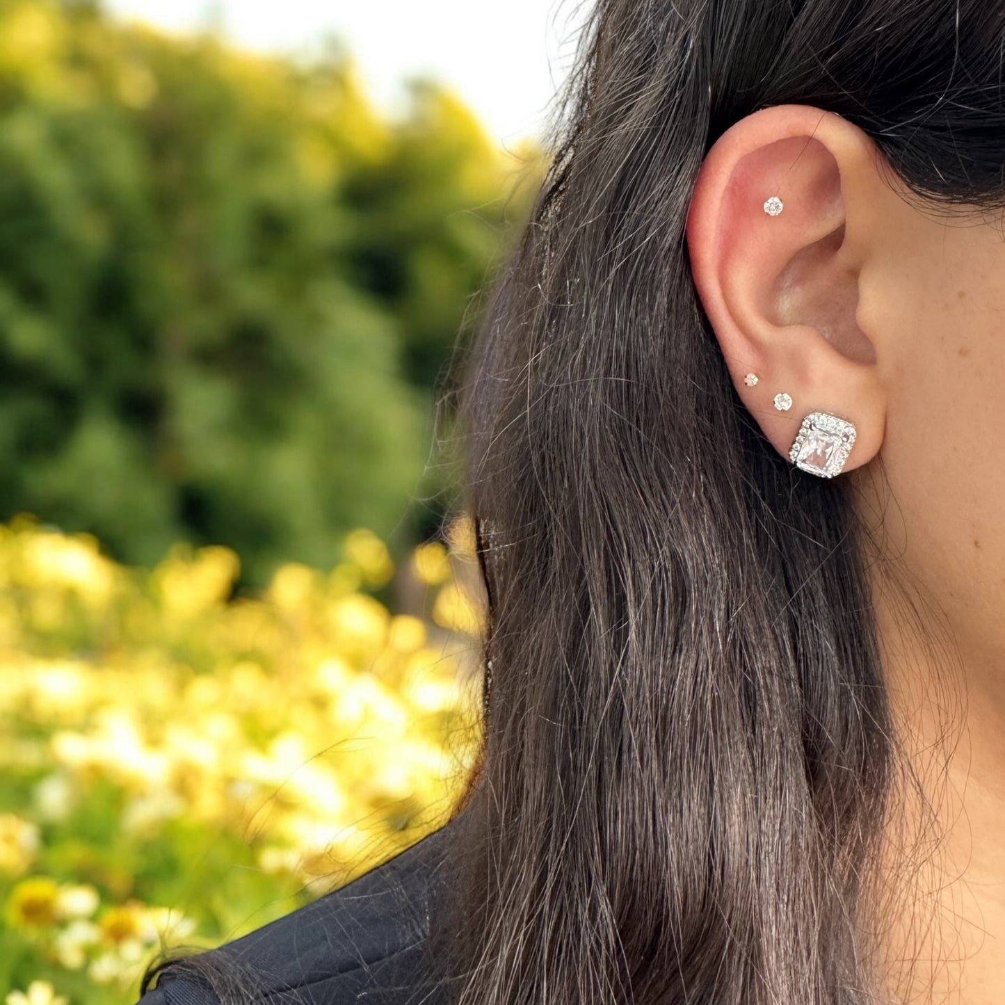 White Argos studs