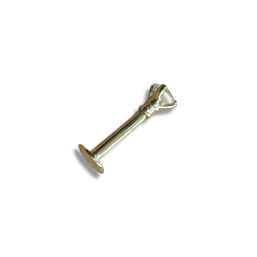 Piercing zirconia 3mm oro 14k