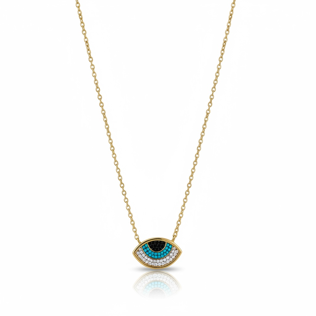 Turquoise evil eye necklace
