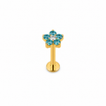 Piercing flor de 5 pétalos azul titanio