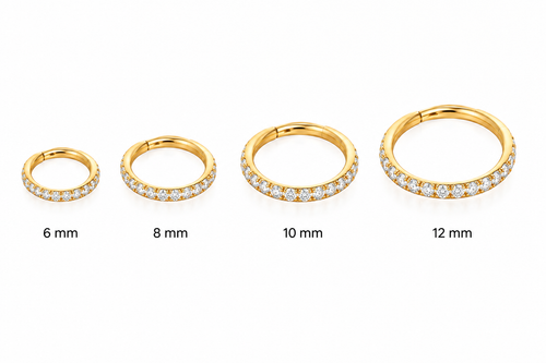 Arracadas con zirconias titanio 6-8-10-12 MM