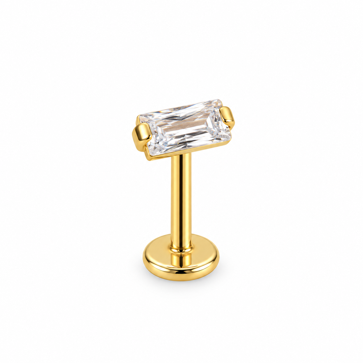 Piercing mini rectangle de zirconia titanio