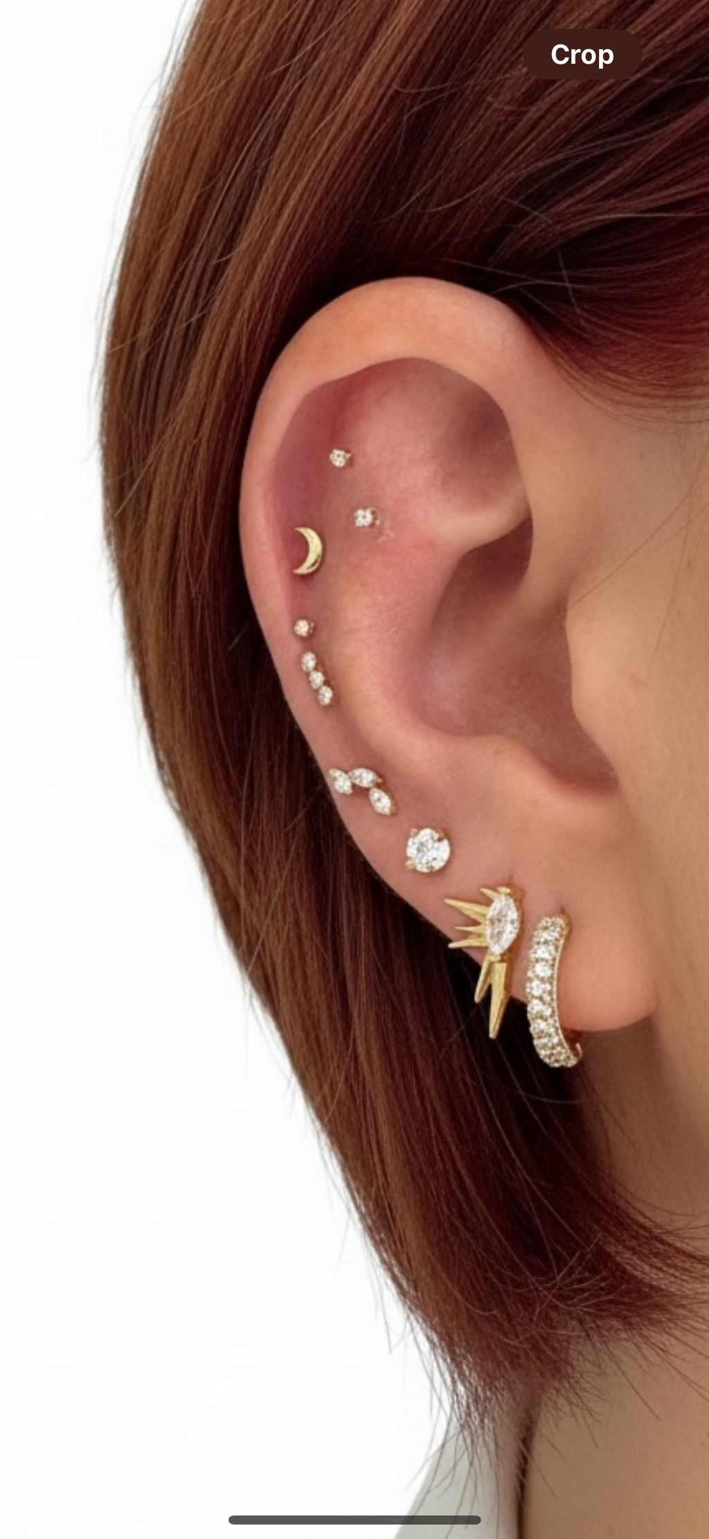 Piercing 3 ovalos hojas titanio