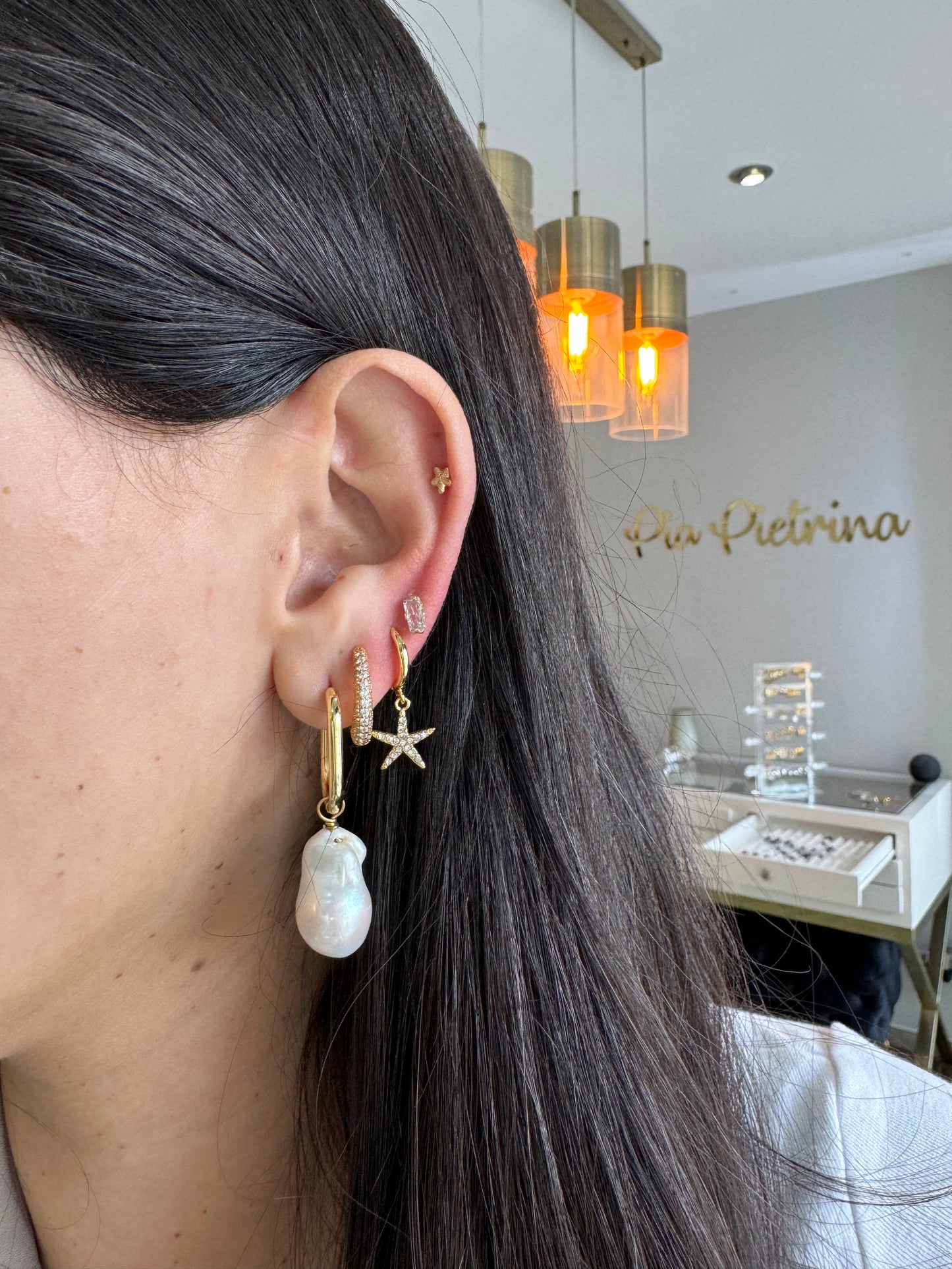 Aretes perlas barrocas