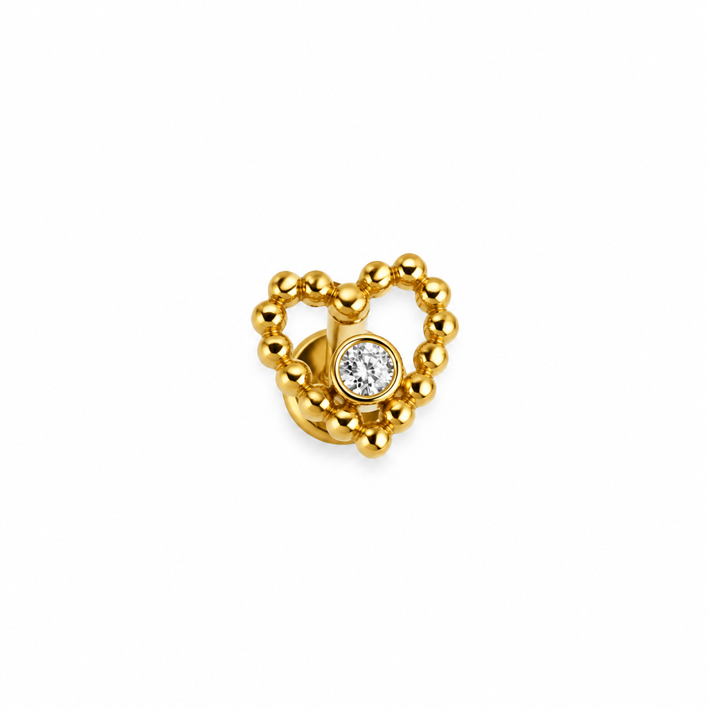 Piercing corazon silueta titanio