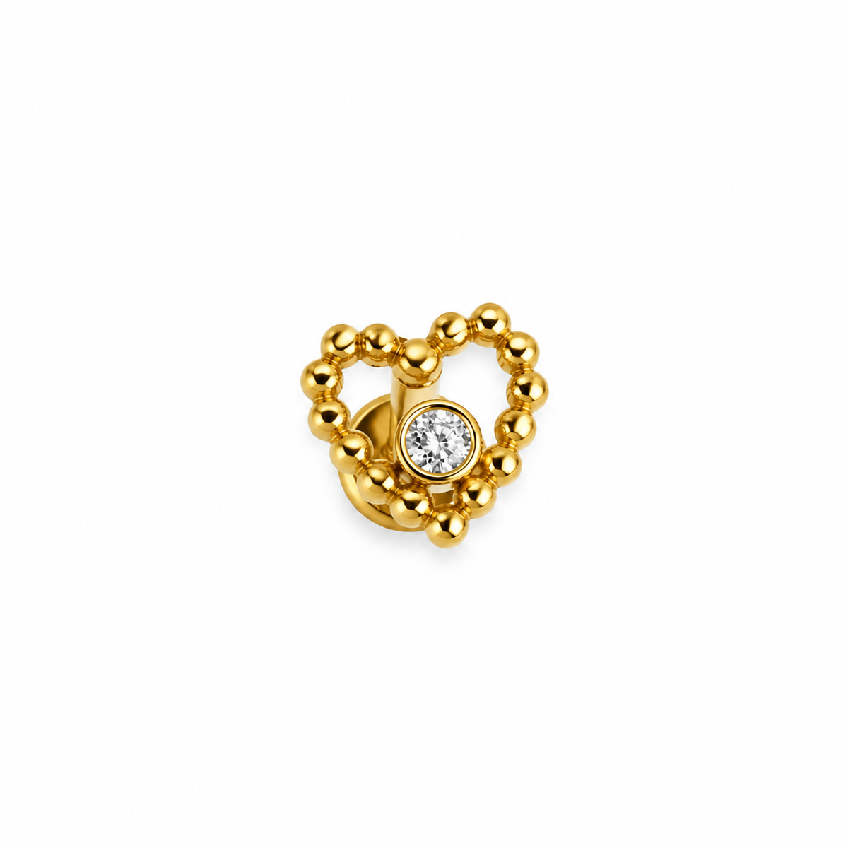 Piercing corazon silueta titanio