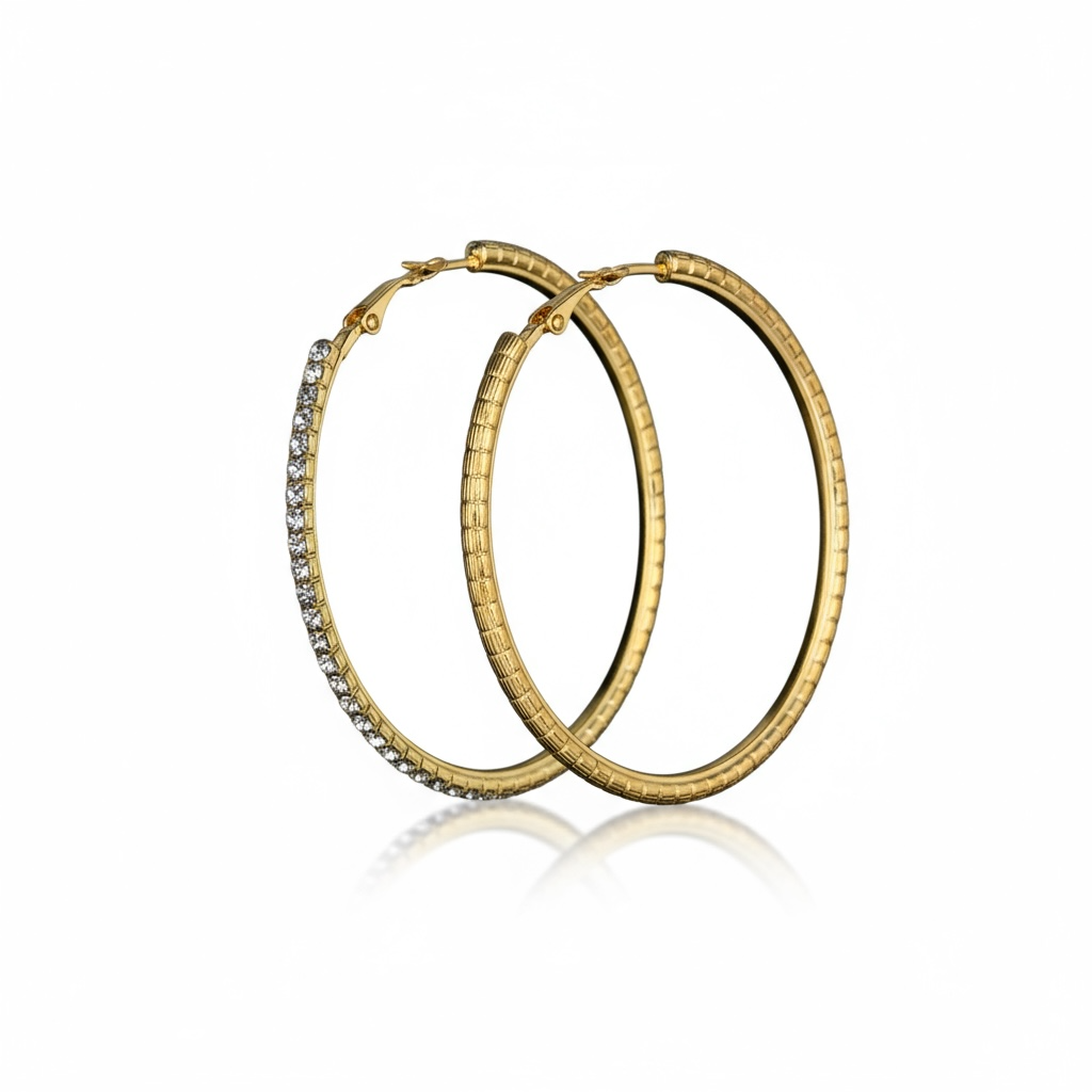 3cm golden hoops