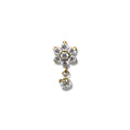 Piercing flor con zirconia colgante titanio
