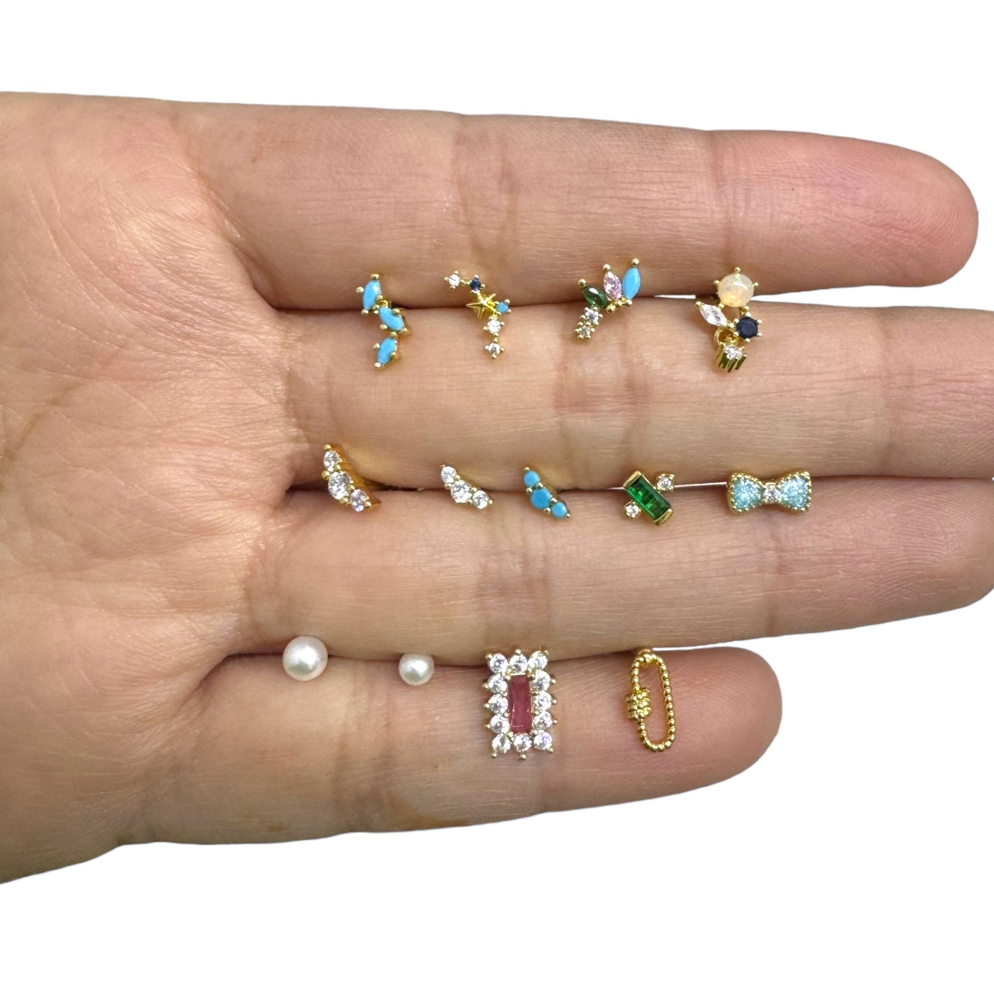 Piercing mini barrita de 3 turquesa